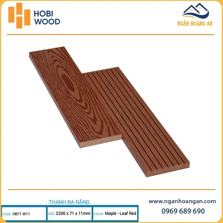 Thanh Lam Đa Năng Ốp Cổng Hobiwood HB70W15 Maple Leaf Red